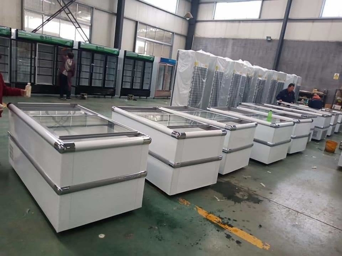 0를 프시-키핑과 동결하는 냉장고 디스플레이 캐비넷 상업적 대용량 수평선상 냉장고