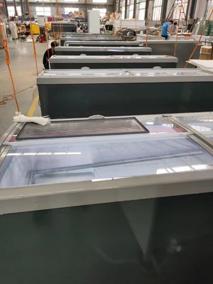 Seafood Fish Glass Door Display Freezer Commercial Sliding Glass Door Chest Freezer