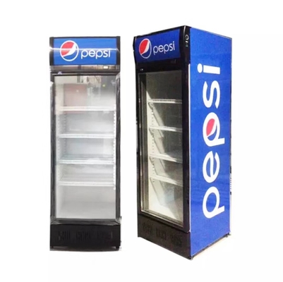 Beverage Glass Door Display Cabinet Gold Series Vertical Refrigerated