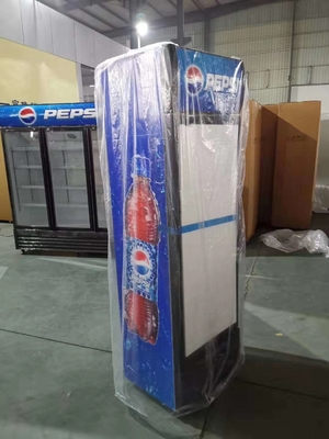 Beverage Glass Door Display Cabinet Gold Series Vertical Refrigerated