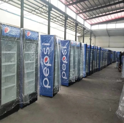 Beverage Glass Door Display Cabinet Gold Series Vertical Refrigerated