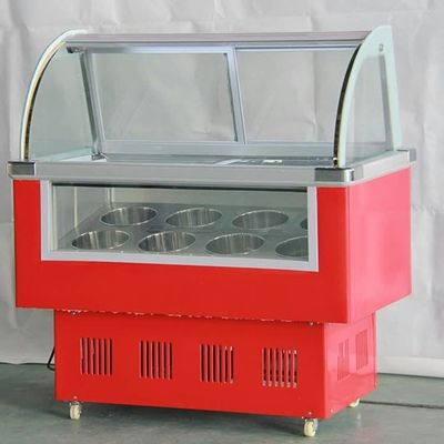 10l Small Glass Door Freezer, Ice Porridge Display Glass Door Freezer, 6barrels Glass Door Display Freezer
