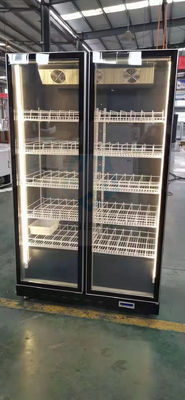 Double Door Commercial Bar Freezer Glass Door Air Cooling
