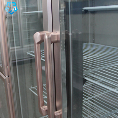 Glass Door Stainless Steel Freezers Double Temperature 220V