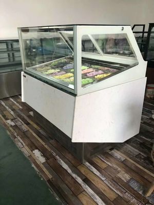 CE Stainless Steel Ice Cream Showcase Freezer Air Cooling
