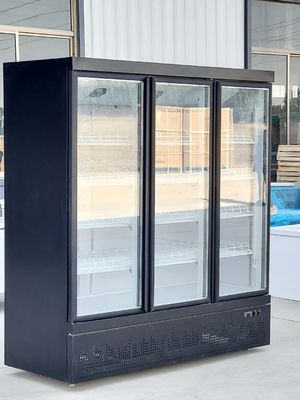 Restaurant Bar Beverage Upright Glass Door Freezer Three Door