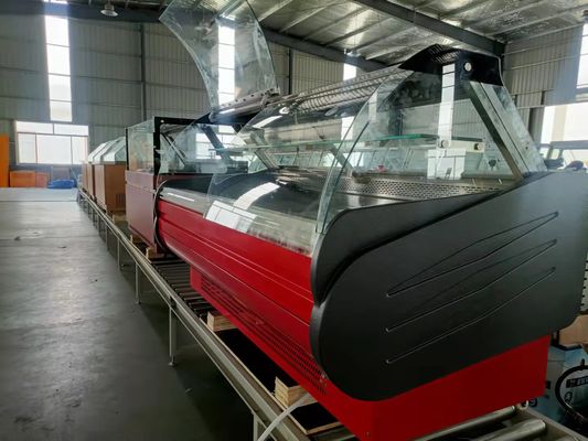 Air Cooling Sliding Butcher Meat Freezer 2 Doors