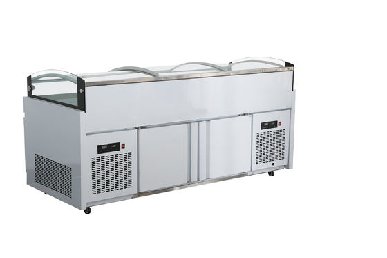 SS304 Glass Door Chest Freezer Direct Cooling Supermarket