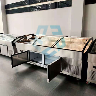 SS304 Glass Door Chest Freezer Direct Cooling Supermarket