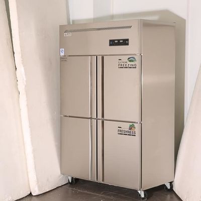 Kitchen Commercial Vertical Freezer Four Doors Full Body Stainless Steel