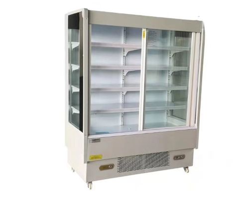 Fruit Vegetable Shop Preservation Display Cabinet Commercial With Door Curtain