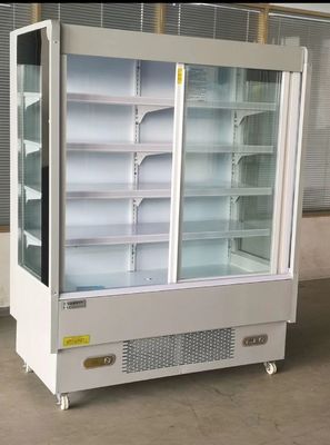 Fruit Vegetable Shop Preservation Display Cabinet Commercial With Door Curtain