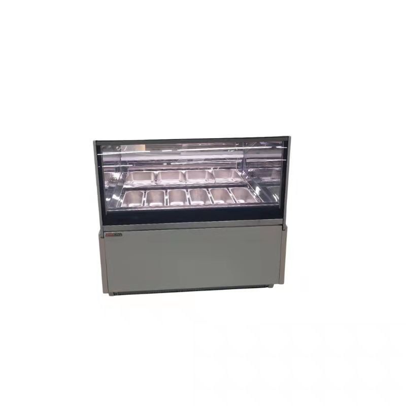 CE Stainless Steel Ice Cream Showcase Freezer Air Cooling